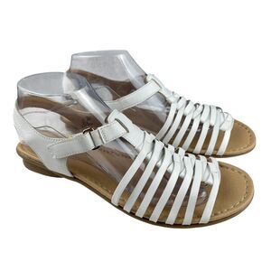 Naturalizer N5 Comfort Wade Women's Sandals 8.5 M White Leather Strappy Open Toe